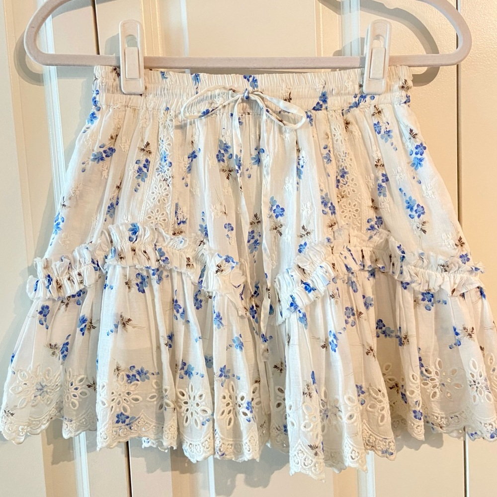 LoveShackFancy Becca Skirt — Brilliant Blue